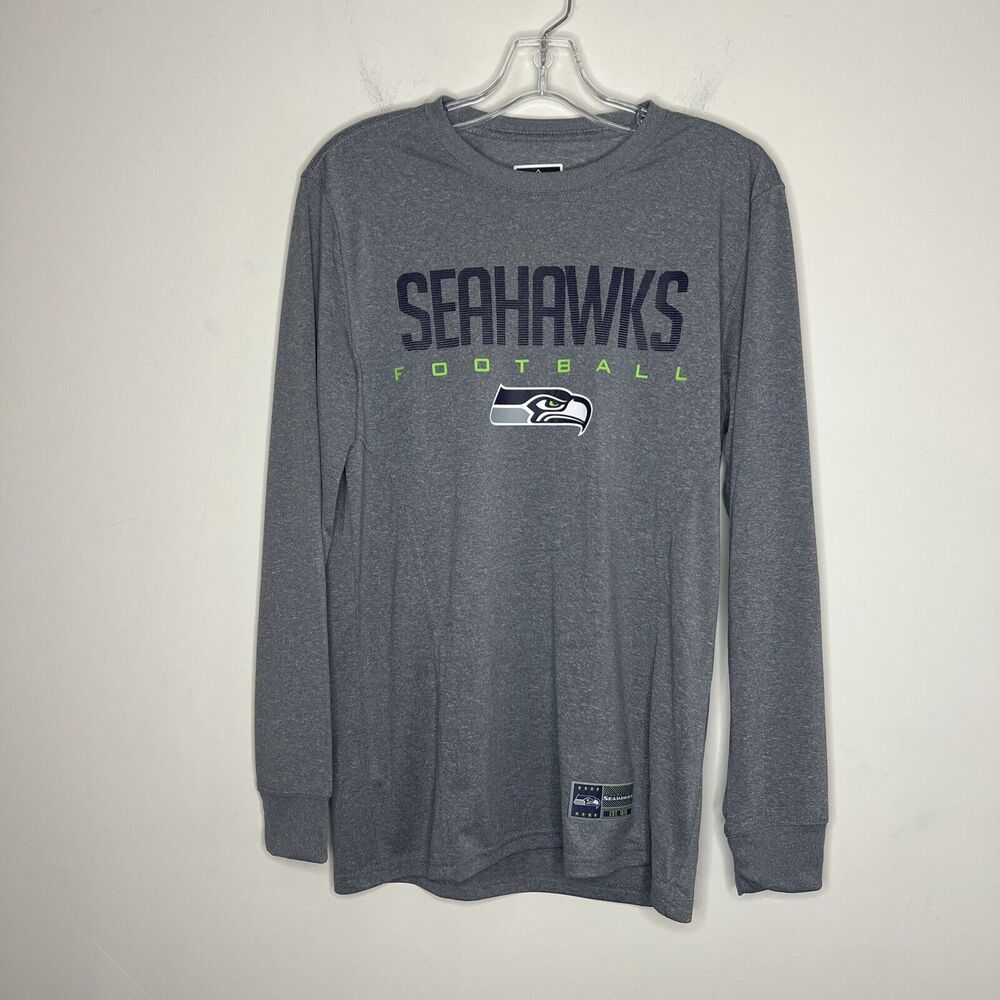 NFL Men’s Activewear T Shirt Tee Size Small Gray Seahawks Football Long Sleeve